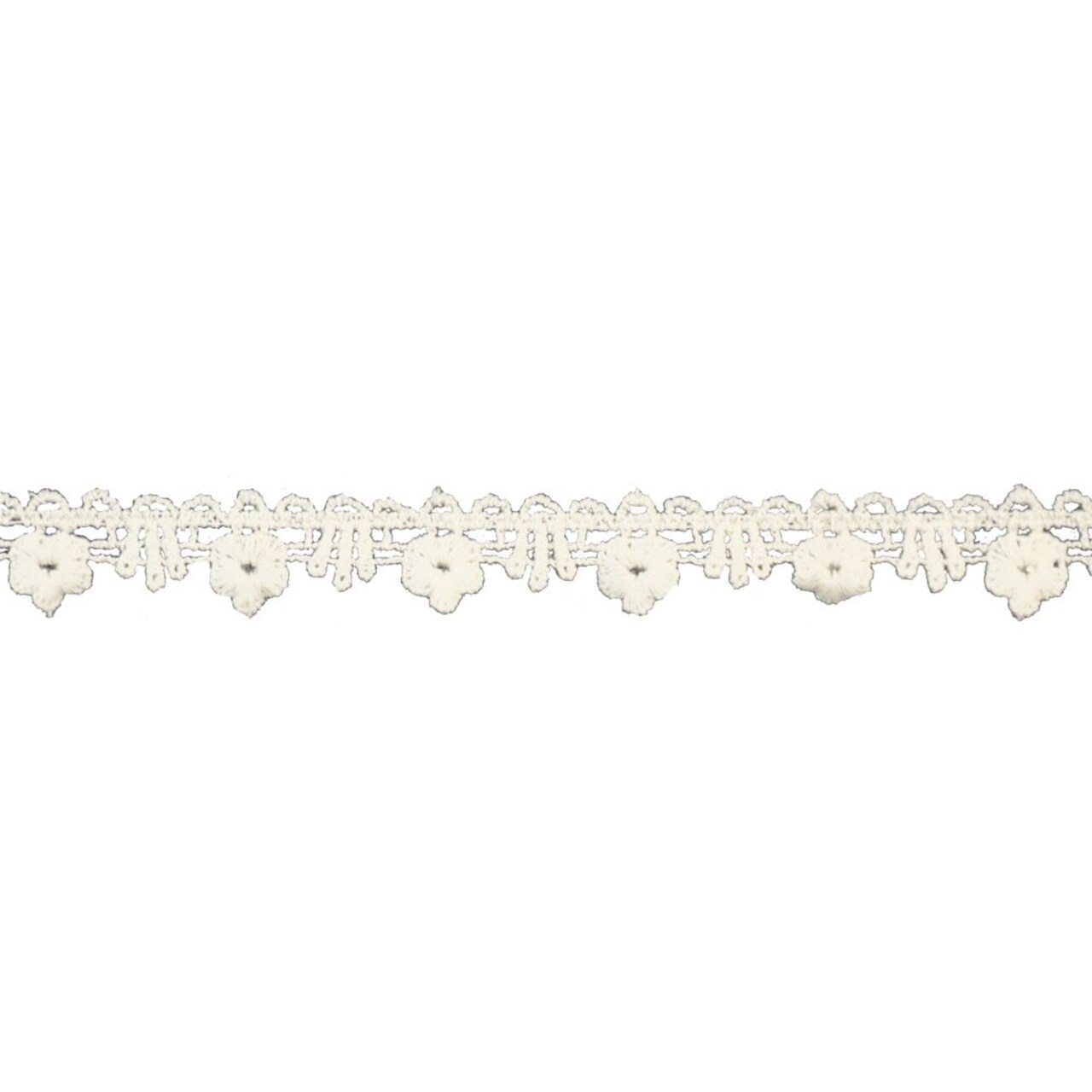 Belagio Cotton Lace Trim, 0.75" Wide, Floral Design, Ivory, 10-Yard Bolt